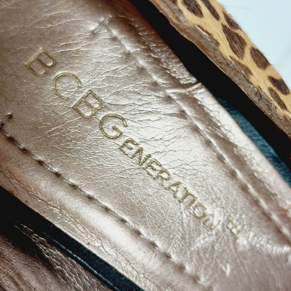 BCBGeneration  Parade2 Leopard Print  Leather Platform Heels C106 - Picture 11 of 13
